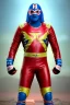 Placeholder: realistic image of joe biden as a mexican wrestling fighter posing, Mexican eyes wrestling mask, red and blue breeches, retro style, 80s, vibrant color, highly detailed, sky background, concept art, unreal engine 5, god rays, ray tracing, RTX, lumen lighting, ultra detail, volumetric lighting, 3d, finely drawn, high definition, high resolution.