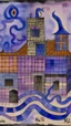 Placeholder: A violet prison with bones and snakes painted by Paul Klee