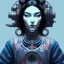 Placeholder: beautiful cyberpunk woman, by Katsushika Hokusai,