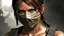 Placeholder: lara croft from tomb raider with a half face mask