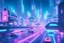 Placeholder: A futuristic cityscape at night with neon lights and flying cars.