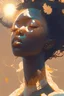 Placeholder: black woman kissed by the sun, by hsiao - ron cheng, very high intricate details, painting, sun lighting, glowing lights, atmospheric, trending on artstation