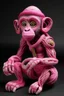 Placeholder: A pink arcane elemental monkey designed in Navajo yarn painted by Giovanni Battista Sassi