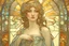 Placeholder: Stained Glass beautiful girl with jewels, pastel colors, in sunshine elegant extremely detailed very attractive beautiful dynamic lighting colourful Alphonse Mucha