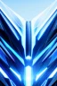 Placeholder: neon blue, flying parts of armor in form of triangles, cyber armor, geometric patterns on armor, male, orbiting triangle