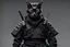 Placeholder: turnaround techwear samurai with a really evil cat face