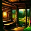 Placeholder: cabin in the woods interior