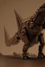 Placeholder: Mecha stegosaurus in sepia tones with a vignette