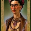 Placeholder: A beautiful portrait of Frida Kahlo by alphonse mucha, japanese tatoos, 4k, high details