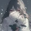 Placeholder: Pictures of a girl with a white background holding white roses covering her face Like from a anime movie, digital art, anime, 4k, full details, high resolution