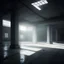 Placeholder: Brutalist factory floor totalitarian white light