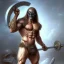 Placeholder: skull masked bodybuilder barbarian by gerald brom luis royo