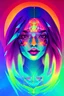 Placeholder: Portrait femme, cosmique, couleurs vives, triangles, centré, détail, résolution 8k,