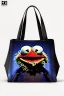 Placeholder: Fashion bag made with muppet fabric, Sesame Street style, fashion photo studio, clean background, unreal engine 5, ray tracing, RTX, lumen lighting, ultra detail, volumetric lighting, 3d.