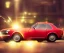 Placeholder: fiat 125p, city. high speed. bokeh. lens flare. warm lights. high detailed. oil on canvas