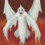 Placeholder: White bat monster with long limbs as Russian Orthodox