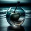 Placeholder: lovely double exposure image by blending together a stormy sea and a glass apple. The sea should serve as the underlying backdrop, with its details subtly incorporated into the glossy glass apple, sharp focus, double exposure, glossy glass apple, (translucent glass figure of an apple) (sea inside) lifeless, dead, glass apple, earthy colors, decadence, intricate design, hyper realistic, high definition, extremely detailed, dark softbox image, raytracing, cinematic, HDR, photorealistic (double exp