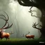 Placeholder: dark fantasy setting, animal, fantastical stag