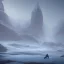 Placeholder: lost, feeling, winter landscape, ice field, crystals, surreal, dreamlike, foggy