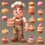 Placeholder: a cartoon character thirty years old confectioner , an ultrafine detailed painting by senior character artist, featured on polycount, sots art, artstation hd, 2d game art, behance hd