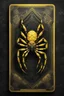 Placeholder: sacred geometry framed playing card, black and yellow crab wolverine scorpion spider with shadows boss card in the style of Giger and fallout 4 ,,bokeh like f/0.8, tilt-shift lens 8k, high detail, smooth render, down-light, unreal engine