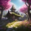 Placeholder: Arboreal Architecture from the elder Scrolls, Khajiit village, springtime, sunny, flowers, perfect composition, vivid colors, gorgeous, subtleties beneath the surface, detailed background, moody