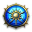 Placeholder: clan emblem, sun, blue