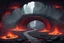 Placeholder: fantasy underground bridge over lava