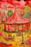 Placeholder: A pink magical circus with runes painted by Vincent van Gogh