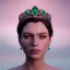 Placeholder: A portrait of a green crystalised jewelry ices queen, atmospheric, realistic, unreal engine 5, cinematic lighting, octane render.