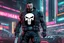 Placeholder: Punisher machine in 8k anime cyberpunk drawing style, samurai them, close picture, neon, intricate details, highly detailed, high details, detailed portrait, masterpiece,ultra detailed, ultra quality