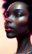 Placeholder: black girl, cute, beautiful, afro, head and shoulders portrait by Greg Rutkowski