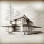 Placeholder: Architecture drawing of a house