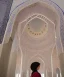 Placeholder: woman , close angle , mosque