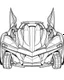 Placeholder: front The Batmobile coloring page, no leaves, full body (((((white background))))), only use an outline., real style, line art, white color, clean line art, white background, Sketch style