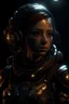 Placeholder: Photorealistic yet stylized, anime cell shaded, 3D model showcase. [In the gloomy darkness of the distant future, there is only war], said the beautiful magus Lucia Kane, and cast a planetary nuclear explosion, close up, portrait, chiaroscuro, beautiful lighting, cinematic, key visual and aesthetic features of [warhammer 40000], --style raw --s 115 --c 8 --niji 6 --ar 16:9