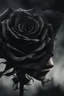 Placeholder: Close up of a shadowy figure, crushing a black rose and blowing the ashes In the wind, highly realistic, Gothic, sad, 8k quality, abstract background