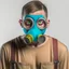 Placeholder: guy in a gas mask taking a mugshot