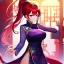 Placeholder: Clear focus, 8k, beautiful lighting, vibrant colors, girl, red hair, purple eyes, ponytail, chinese clothes,