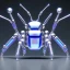 Placeholder: spider robot gadget, silver and blue