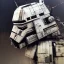 Placeholder: photorealistic at-at pilot helmet with weathered painting , illustration on coarse canvas by <agnes cecile> and <Yoji Shinkawa>, ornate and intricate details , soft smooth lighting, ultra detailed concept art,