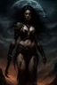 Placeholder: A dramatic digital painting portraying a warrior girl under the Moon, veins pulsing, claws of temptation visible, soul in turmoil. In the style of Luis Royo and Boris Vallejo and Giger, vivid colors, swirling brushstrokes, highly detailed, 8k resolution, surrealistic., juicy emotions, painting, gloomy fantasy, gloomy day, dark world, portrait, oil and graphite, wide strokes, a weaving frame around, by Ryohei Hase, Agnes Cecile, Raymond Swanland, Anne Bachelier