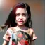 Placeholder: Angelina jolie toddler, full body, leather jacket, floral shirt, floral skirt, shoe, soft skin, dramatic lighting, hyper realistic