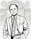 Placeholder: Outline art for coloring pages with DR. CHARLES DREW , white background, sketch style, only use black outline, white background, no shadows and well and clear outline , white background, sketch style, only use black outline, white background, no shadows and well and clear outline