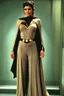 Placeholder: [Deanna Troi, Star Trek, Marina Sirtis] Deanna Troi, in princess Leia's slave costume of the Return of the Jedi, close to Jabba the Hutt.