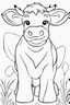 Placeholder: coloring page for kids, COW, thick outline, low details, no shading, no color