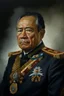 Placeholder: Painting portrait of Samoan formal chief young and black hair in military uniform