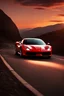 Placeholder: Ferrari 488 GTB Sunset lighting highlighting the car's sleek lines and vibrant red color Car positioned using the rule of thirds, with the focus on the front A winding mountain road, suggesting a thrilling drive Low angle shot emphasizing the car's aggressive stance Reflection of the sunset on the car's glossy paintwork