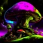 Placeholder: A fantabulous black, lime, and cherry (((mushroom tower house))) erected atop a (geologic pillar), surrounded by the uncanny imaginative ((( swirling skies))), offset by the stark hues of a (neon-tinged nebulous space scape), within. captured by the hand a skilled master painter with a focus on (softly blurred compositions and voluminous lighting).