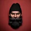 Placeholder: Black Ganesha, beard, angry, tattoo, strong man, beanie